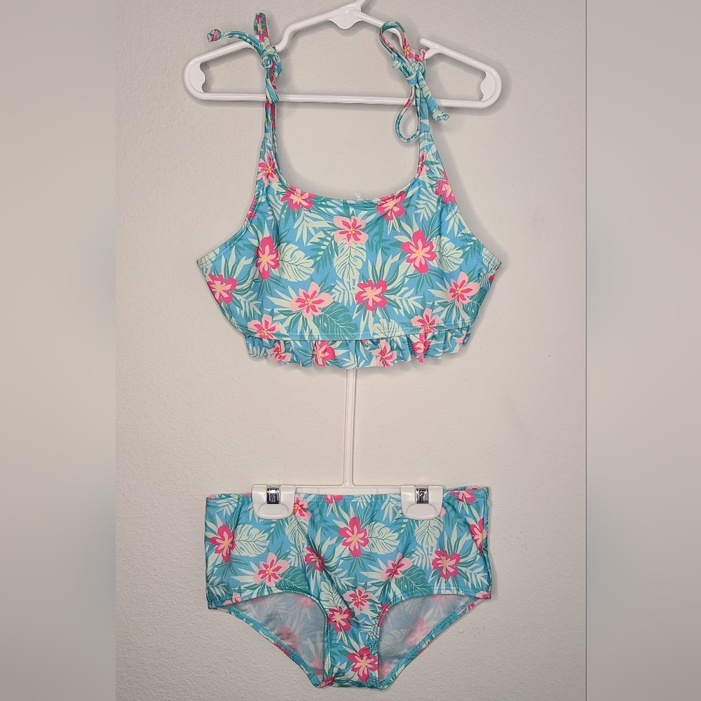 Sol Swim - Girl's Hawaiian 2 Pc Bikini. Sz 10/12